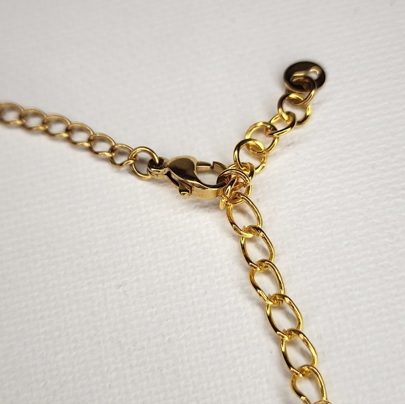 Enchanting Gold-Tone & Aqua Opalite Necklace - Picture 4 of 4